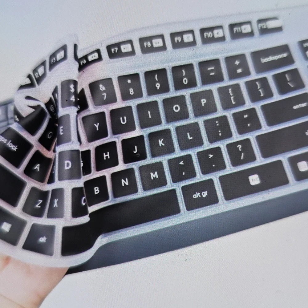 Premium Black Keyboard Protector Compatible W/ Logitech MK235 K375S Silicone